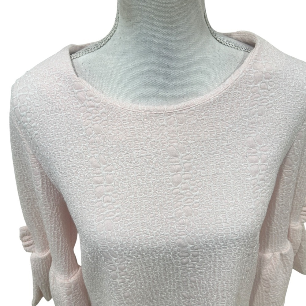 Tyler Boe ballet pink Sydney Textured bell sleeve dress above the knee large - Picture 5 of 12